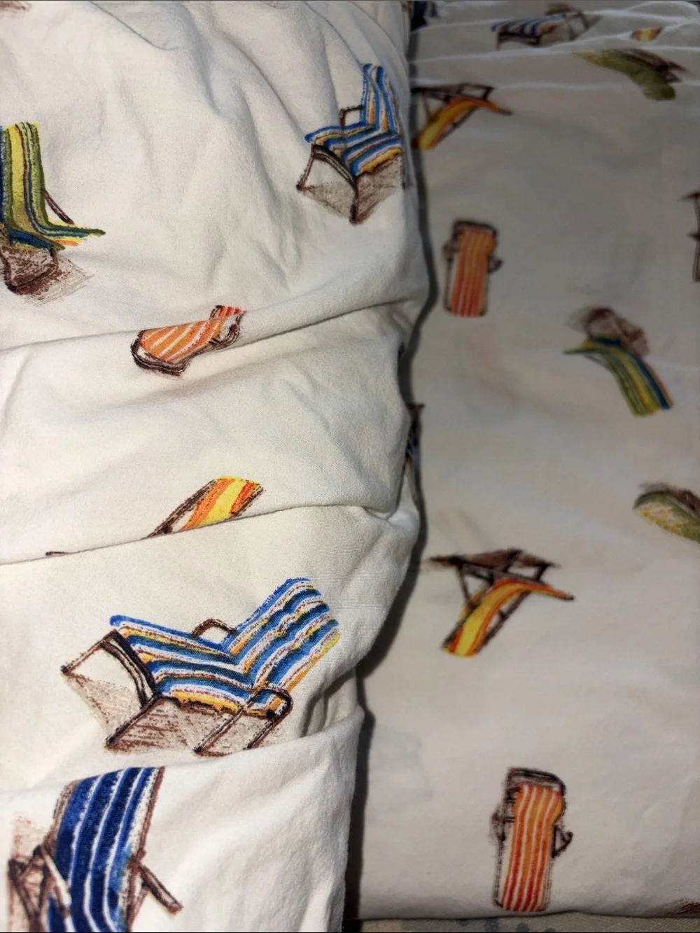 Queen Tommy Bahama Striped Beach Chair Print Sheet set